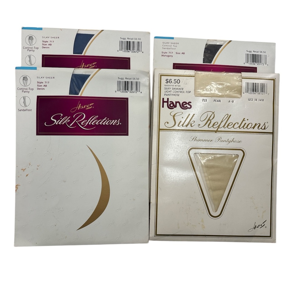 Hanes Silk Reflections Sheer Collection / Shimmer Control Top Pantyhose 4 Pair